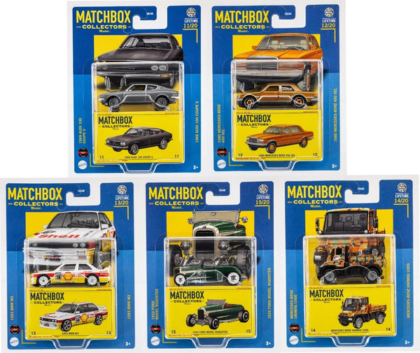 2024 Matchbox Collectors Mix 3 | 5 Car Set | Audi | BMW | Ford | Mercedes | FSC