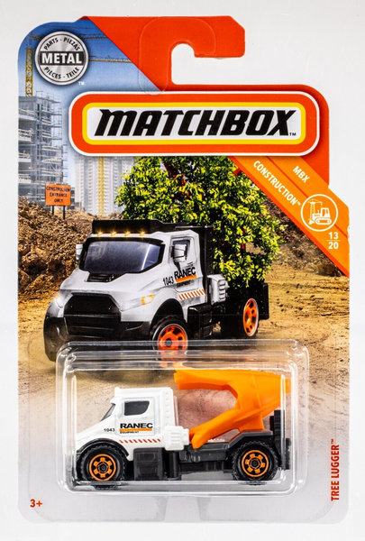 2019 Matchbox #26 Tree Lugger WHITE | ORANGE | RANEC EQUIPMENT | FSC