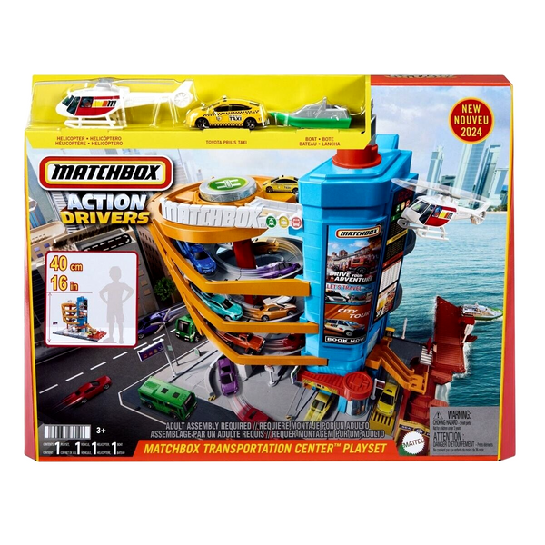 2024 Matchbox Action Drivers Transportation Center w/ Prius, Heli, Boat | FSB