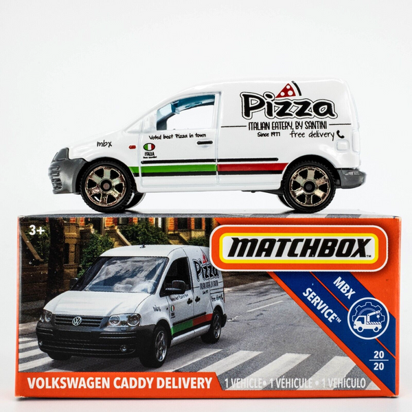 2019 Matchbox Power Grabs #86 Volkswagen Caddy Delivery WHITE | PIZZA | FSB