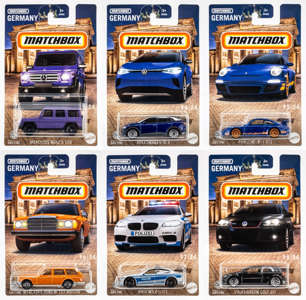 2024 Matchbox Germany Mix 3 | 6-Car Set | Porsche | VW | BMW | Mercedes | FSC