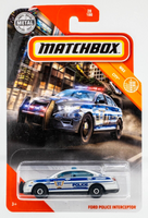 2020 Matchbox #28 Ford Police Interceptor SILVER | SKYBUSTERS | DISC WHEEL | FSC