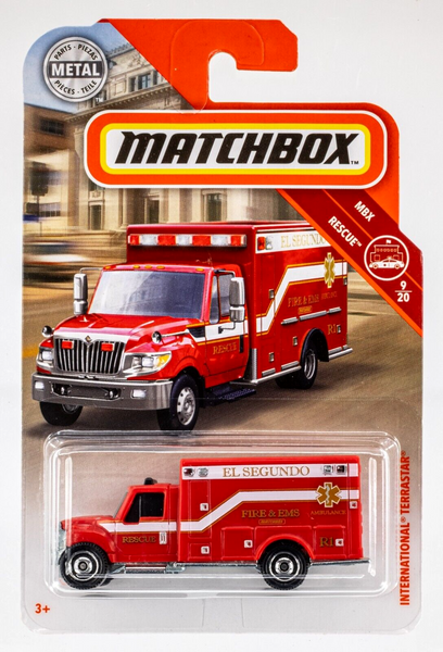 2019 Matchbox #41 International Terrastar Ambulance RED | EL SEGUNDO | FSC