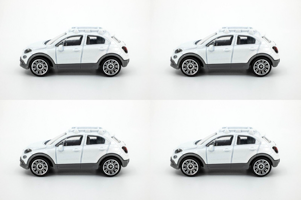 2022 Matchbox "MBX City Drivers" '16 Fiat 500X BIANCO GELATO WHITE | 4-PACK LOT