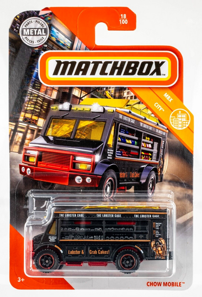 2020 Matchbox #18 Chow Mobile (Food Truck) BLACK | THE LOBSTER CAGE | FSC