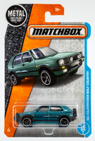 2017 Matchbox #4 '90 Volkswagen Golf BLUE | 2 HATCH ITEMS | 5-SPK CARD ART | FSC