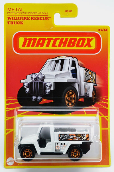 2021 Matchbox Target Retro #23 Wildfire Rescue Truck WHITE | CHROME WHEEL | FSC