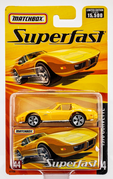 2005 Matchbox Superfast #44 1976 Chevy Corvette BRIGHT YELLOW | FSC