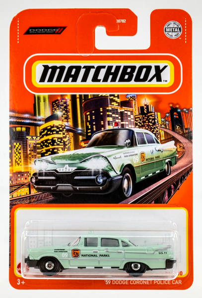 2021 Matchbox #71 '59 Dodge Coronet Police Car GREEN | NATIONAL PARKS | FSC