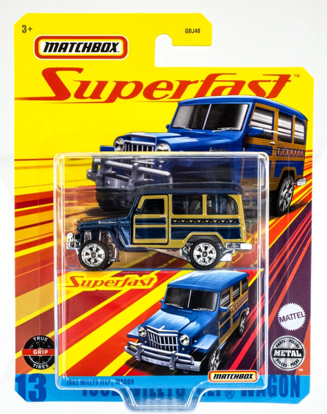 2020 Matchbox Superfast #13 1962 Willys Jeep Wagon ROYAL BLUE POLY | FSC