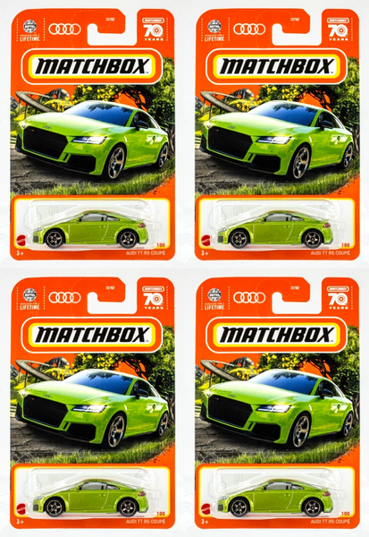 2023 Matchbox #2 Audi TT RS Coupe KYALAMI GREEN METALLIC | 4-PACK LOT | FSC