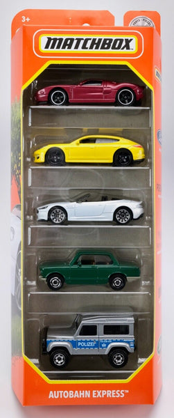 2021 Matchbox Autobahn Express 5-Pack | Ford GT | Porsche | Aston Martin | BMW