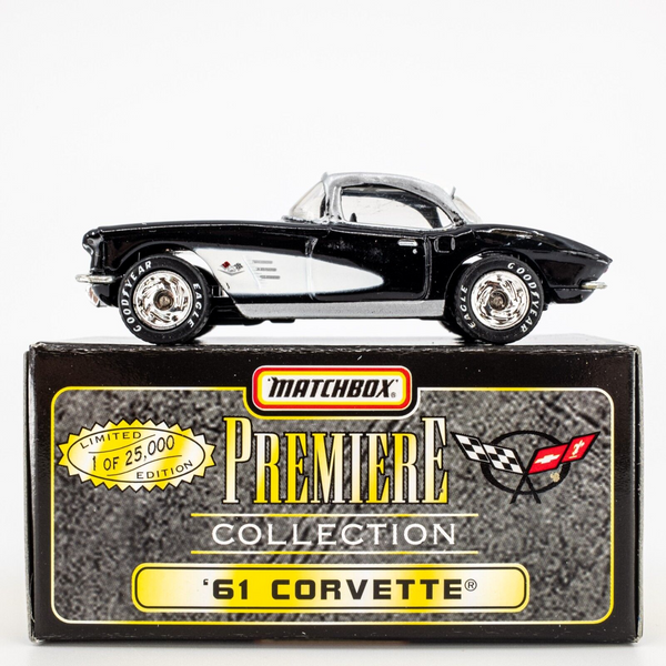 1997 Matchbox "Premiere Collection Corvette" '61 Corvette BLACK | WHITE | BOXED