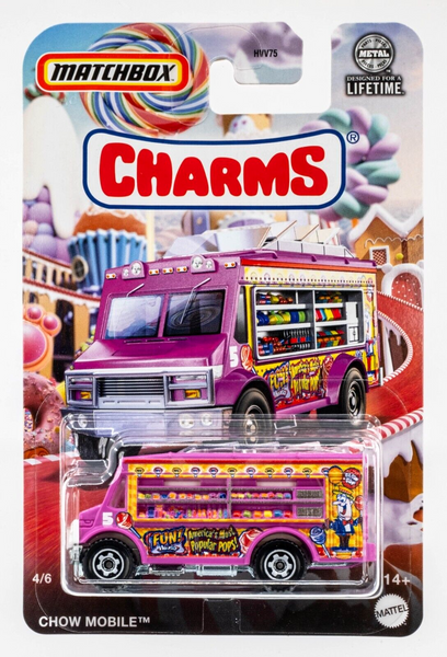 2024 Matchbox Candy Cars #4 Chow Mobile (Food Truck) PINK | CHARMS POPS | FSC