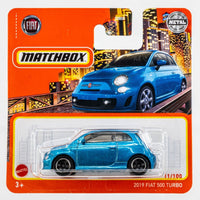 2022 Matchbox #11 2019 Fiat 500 Turbo LASER BLUE METALLIC | FSSC