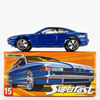 2005 Matchbox Superfast Autobahn #15 BMW 850i MAURITIUS BLUE | MINT