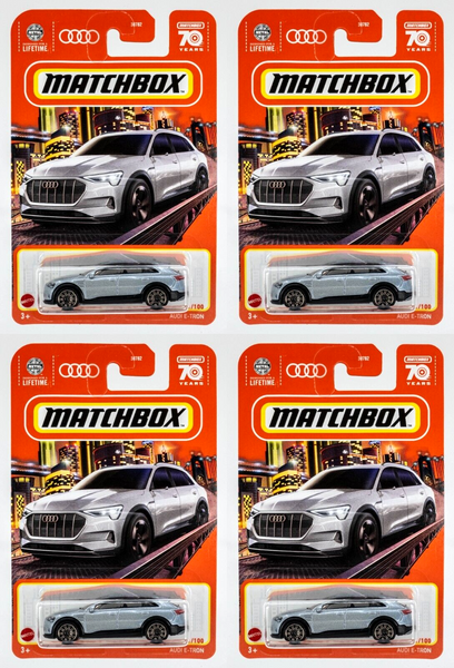 2023 Matchbox #1 Audi E-Tron FLORETT SILVER METALLIC | 4-PACK LOT | FSC