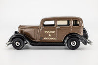 2018 Matchbox #55 '33 Plymouth PC Sedan BROWN METALLIC | POLICE | MINT