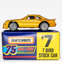 1997 Matchbox Gold Challenge #7 Ford T-Bird Stock Car GOLD METALLIC | BOXED