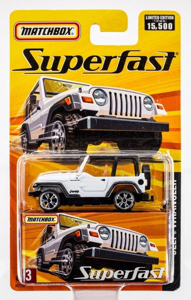 2005 Matchbox Superfast #3 Jeep Wrangler STONE WHITE CLEARCOAT | FSC