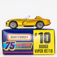 1997 Matchbox Gold Challenge #10 Dodge Viper RT/10 GOLD METALLIC | BOXED