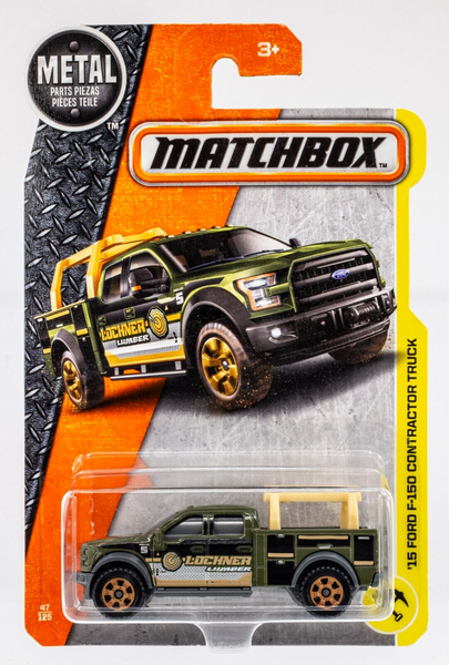 2017 Matchbox #47 '15 Ford F-150 Contractor Truck GREEN | LOCHNER LUMBER | FSC