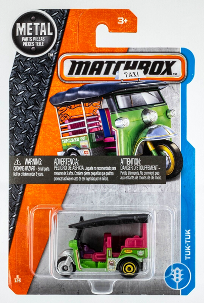 2017 Matchbox #6 Tuk-Tuk GREEN | MAGENTA | NO REAR TAMPO VARIANT | FSC