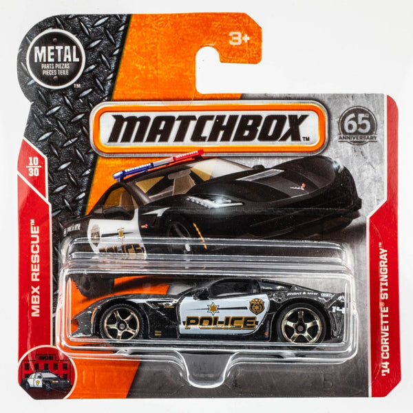 2018 Matchbox #62 '14 Chevy Corvette Stingray BLACK METALLIC | POLICE | FSSC