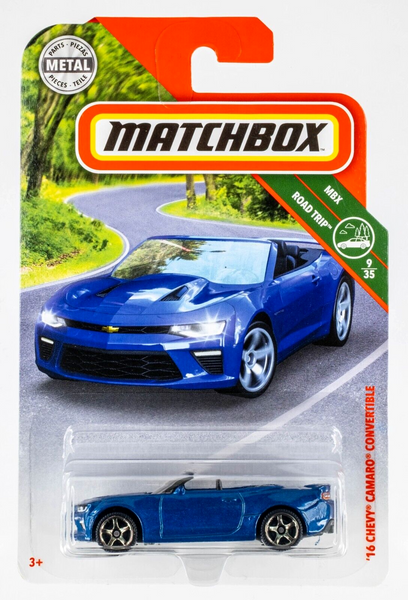 2018 Matchbox #11 '16 Chevy Camaro Convertible BLUE VELVET METALLIC | FSC