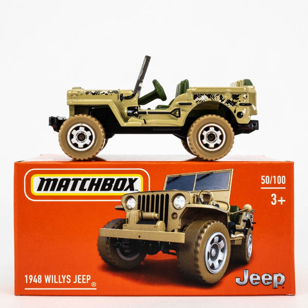 2022 Matchbox Power Grabs #50 1948 Willys Jeep SAND CAMO | FSB