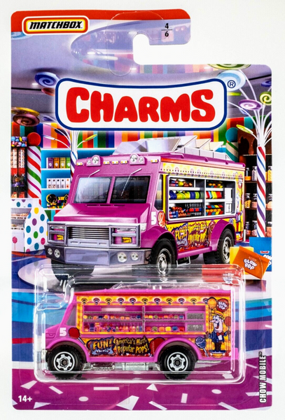 2020 Matchbox Candy Cars #4 Chow Mobile (Food Truck) PINK | CHARMS POPS | FSC