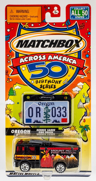 2002 Matchbox Across America Dennis Sabre BLACK | OREGON | FSC