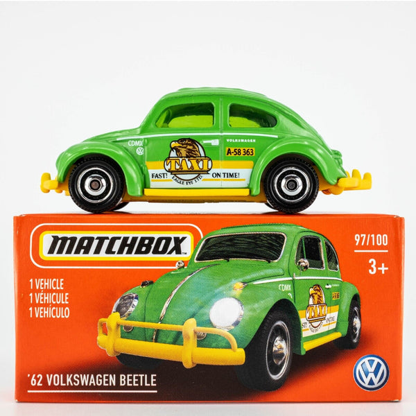 2021 Matchbox Power Grabs #97 1962 Volkswagen Beetle CLIFF GREEN | TAXI | FSB