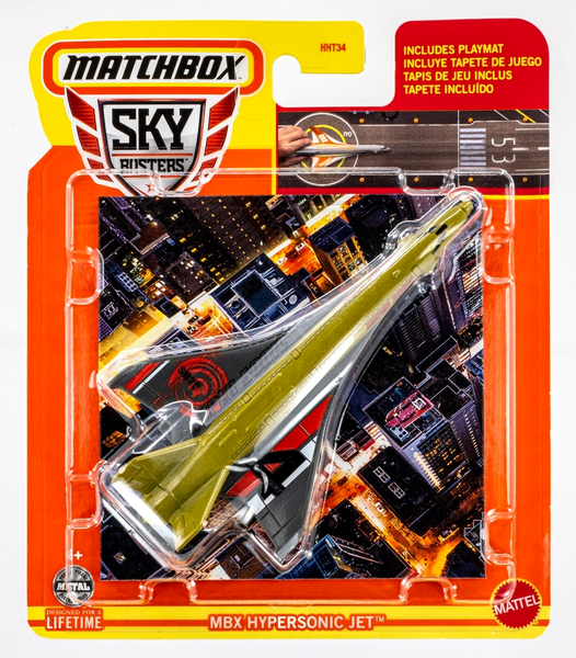 2024 Matchbox Sky Busters #12 MBX Hypersonic Jet LIME GOLD | DARK GREY | FSC