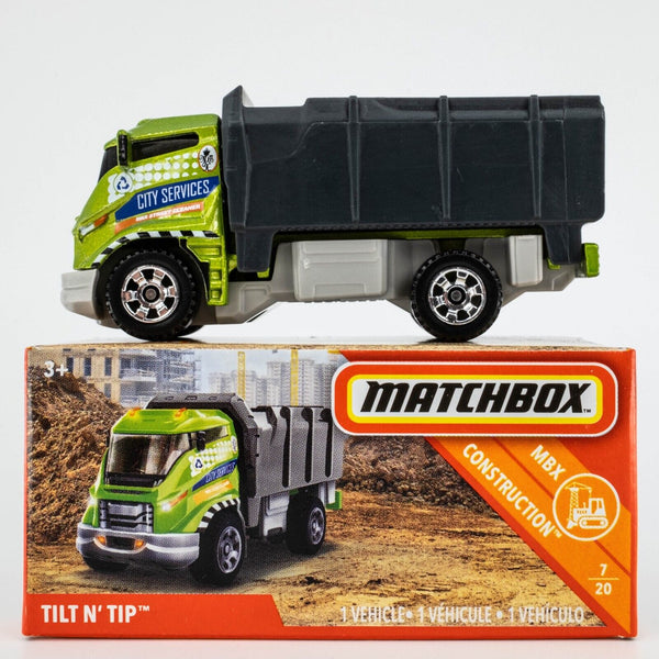 2019 Matchbox Power Grabs #34 Tilt 'n' Tip GREEN METALLIC | CITY SERVICES | FSB