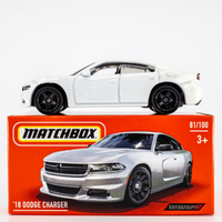 2024 Matchbox Power Grabs #81 '18 Dodge Charger WHITE KNUCKLE METALLIC | FSB