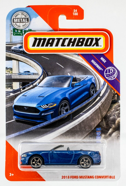 2020 Matchbox #54 2018 Ford Mustang Convertible KONA BLUE | FSC