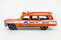 2024 Matchbox "Coffee Cruisers V" 1963 Cadillac Ambulance ORANGE | MEDI | MINT