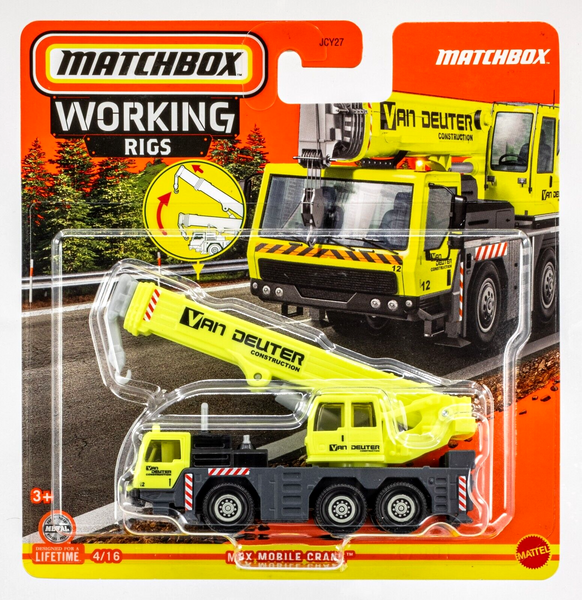 2024 Matchbox Working Rigs #4 MBX Mobile Crane SAFETY YELLOW (GREEN) | FSC