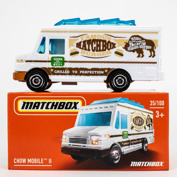 2022 Matchbox Power Grabs #35 Chow Mobile II WHITE | FAMOUS BURGER | FSB