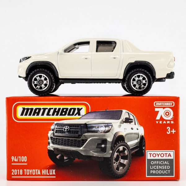 2023 Matchbox Power Grabs #94 Toyota Hilux WHITE PEARL CRYSTAL SHINE | FSB