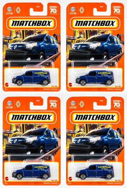 2023 Matchbox #83 Renault Kangoo DARK BLUE | GOODYEAR TIRE | 4-PACK LOT | FSC