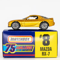 1997 Matchbox Gold Challenge #8 Mazda RX-7 GOLD METALLIC | BOXED