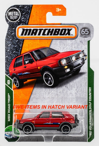 2018 Matchbox #99 '90 Volkswagen Golf Country 4x4 RED | 5 HATCH ITEMS | FSC