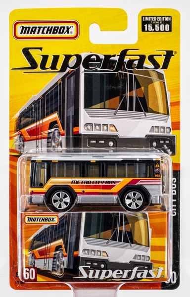 2005 Matchbox Superfast #60 City Bus WHITE | SILVER | FSC