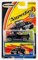 2004 Matchbox Superfast #57 Jeep Wrangler BRILLIANT BLACK CLEARCOAT | FSC