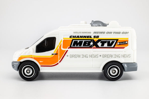 2021 Matchbox 9-Pack Exclusive 2014 Ford Transit News Van WHITE | MBXTV | MINT