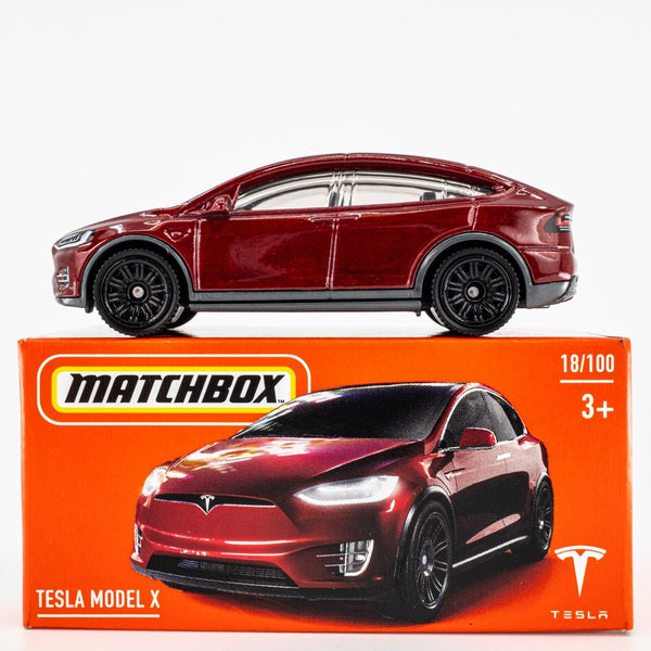 2024 Matchbox Power Grabs #18 Tesla Model X MIDNIGHT CHERRY RED | FSB