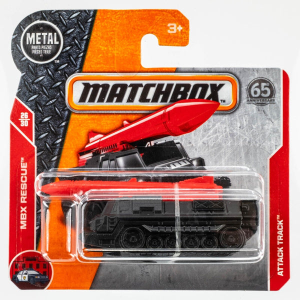 2018 Matchbox #83 Attack Track MATTE BLACK | RED | FSSC