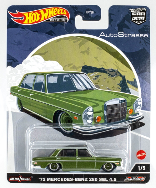 2022 Hot Wheels Car Culture AutoStrasse #1 '72 Mercedes-Benz 280 SEL 4.5 GREEN